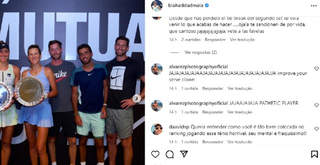 Bia Maia é atacada por haters nas redes sociais após derrota em Roma -  Tenis News