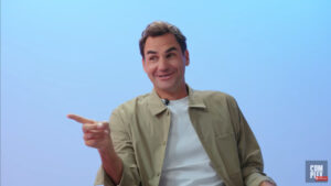 Federer em quadro ao lado de Burna Boy