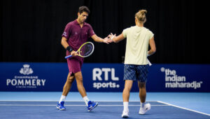 Melo e MAtos na estreia do ATP 250 de Bruxelas