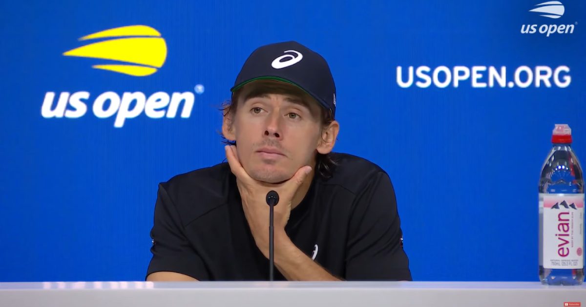 Alex de Minaur em entrevista coletiva no US Open