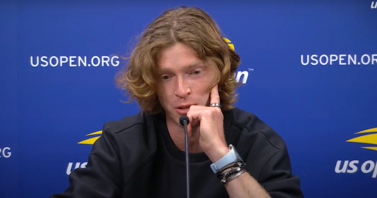 Andrey Rublev em entrevista coletiva no US Open