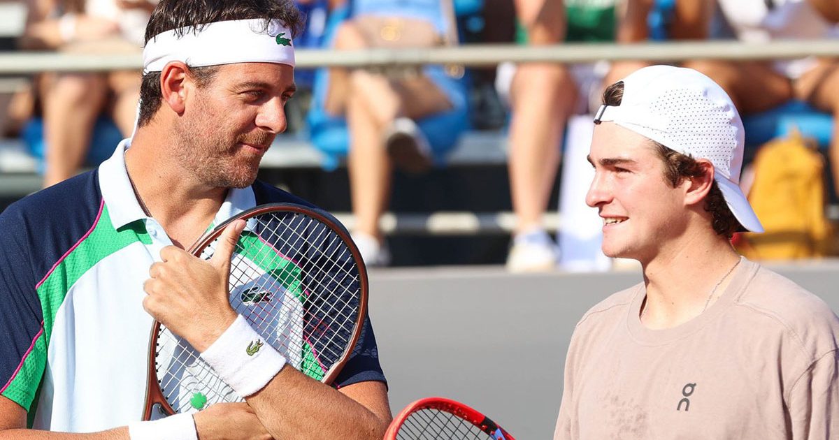 delpotrofonseca2 Juan Martín del Potro e João Fonseca conversam durante treino no US Open (Crédito: US Open Tennis)
