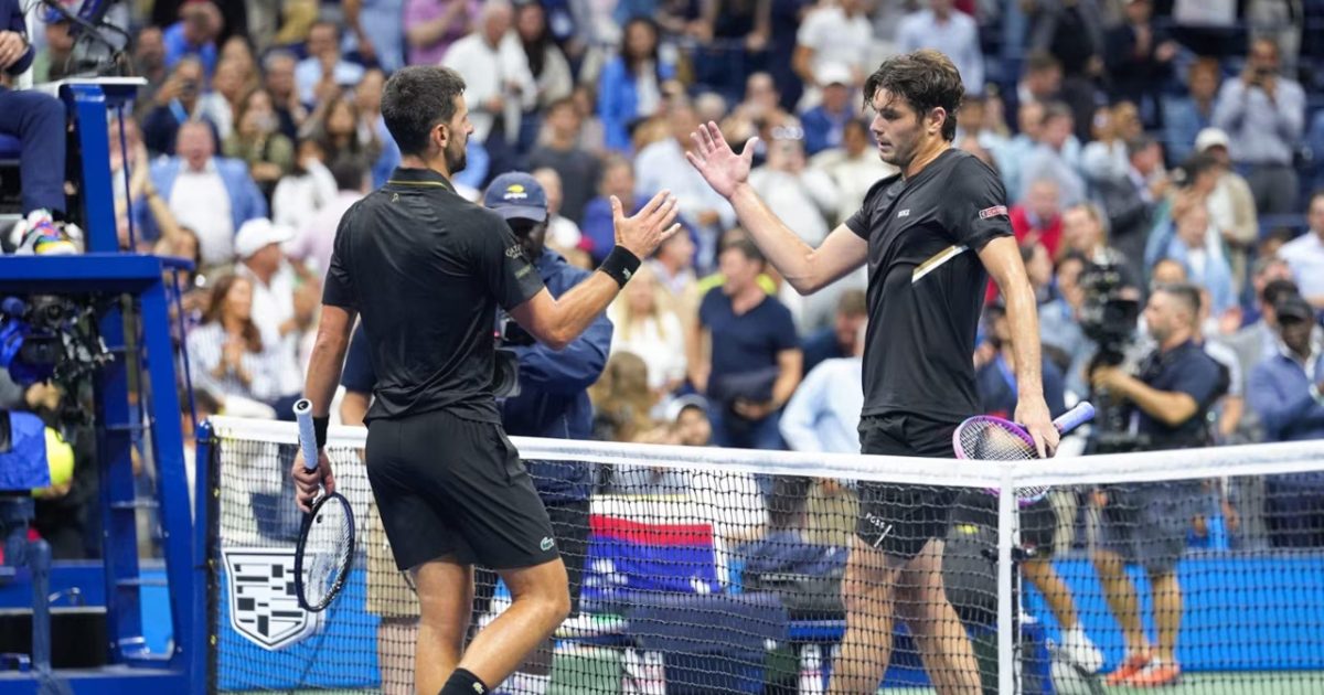 Novak Djokovic e Taylo Fritz no US Open