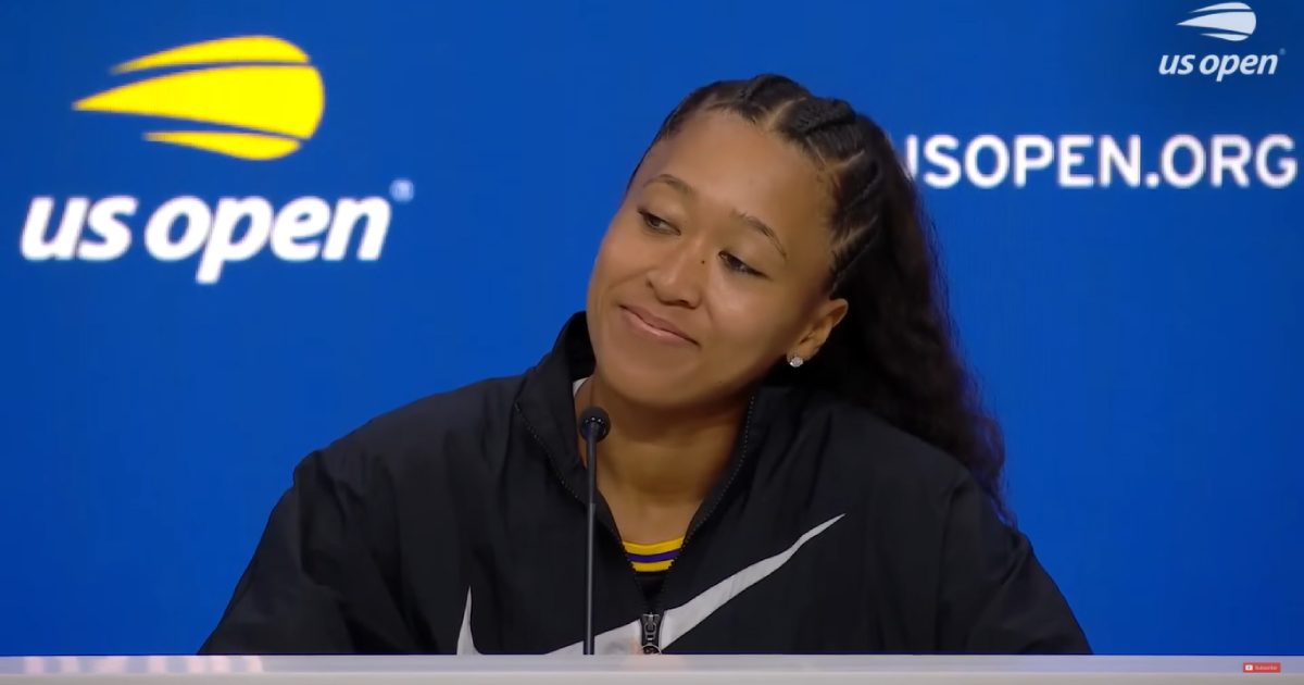 Naomi Osaka em entrevista coletiva no  US Open (Crédito: Reprodução USTA)
