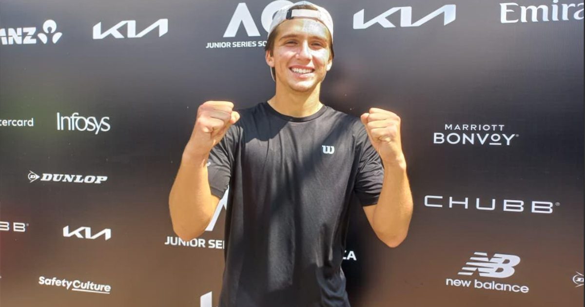 Leonardo Storck após vitória no Australian Open Junior South America Series (Crédito: Divulgação)